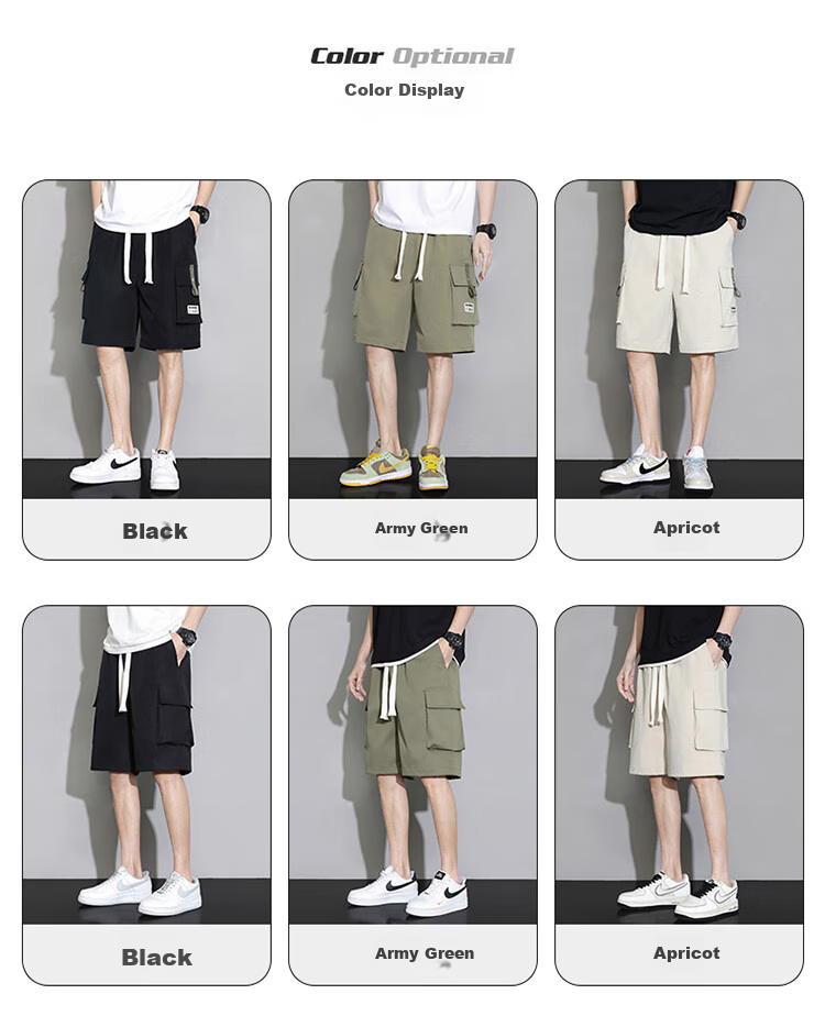 TUCANO Men's Shorts, Summer Loose-Fitting Breathable Wear-Resistant Comfortable Sports Running Versatile Three-Quarter Length Pants, Black, 2XL 4