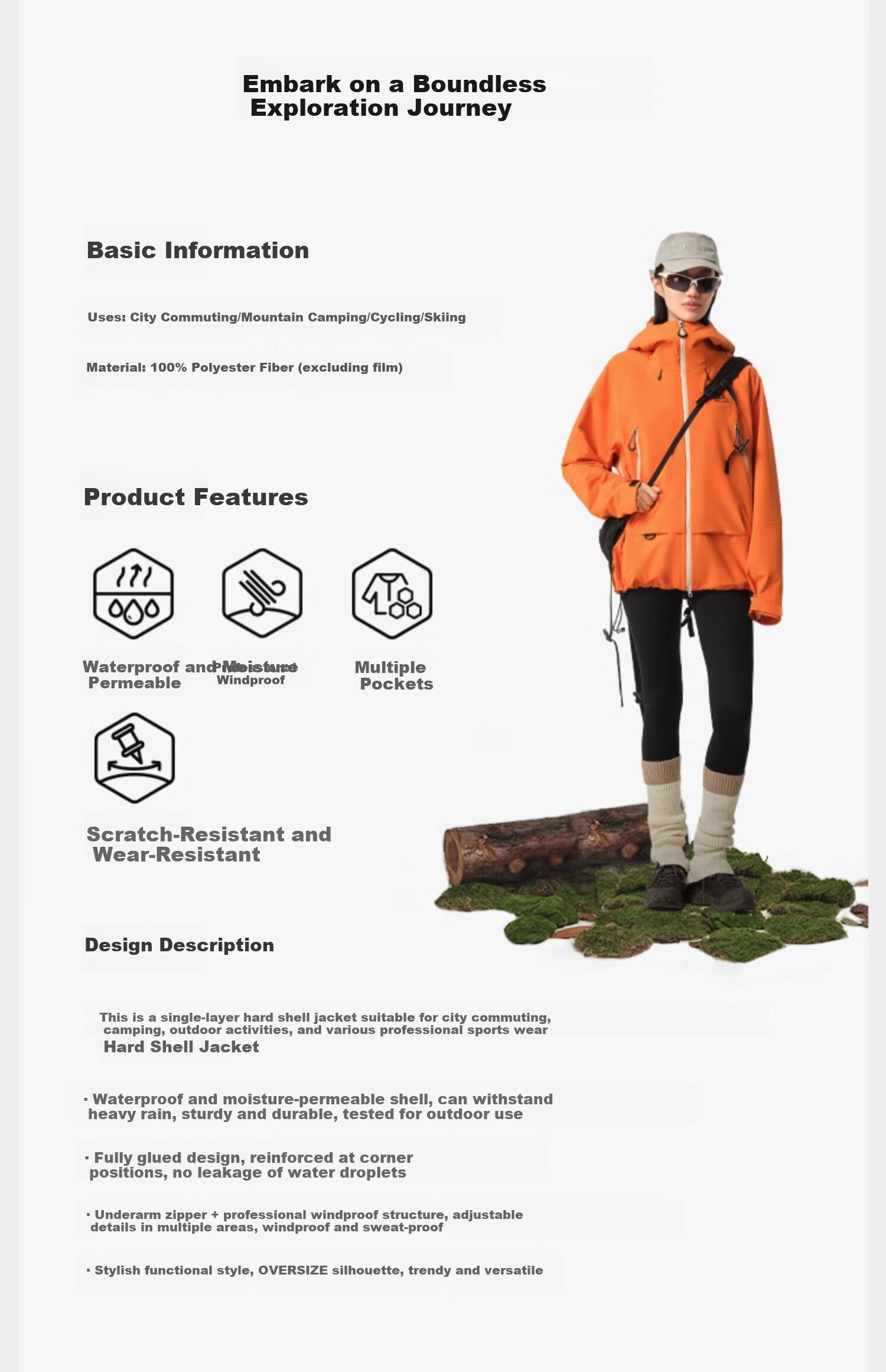 Pelliot [Shanke] Hard Shell Jacket, Outdoor New Style, Men's And Women's Windproof Waterproof Wear-Resistant Mountaineering Suit, 12340164 3