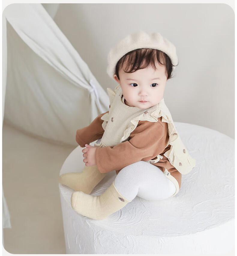 Aibaoshi Baby Socks, Spring And Autumn Newborn Socks, Mid-Calf Cotton Socks for Infants, Children's Socks And Foot Covers, 4 Pairs, Size S, S398 29