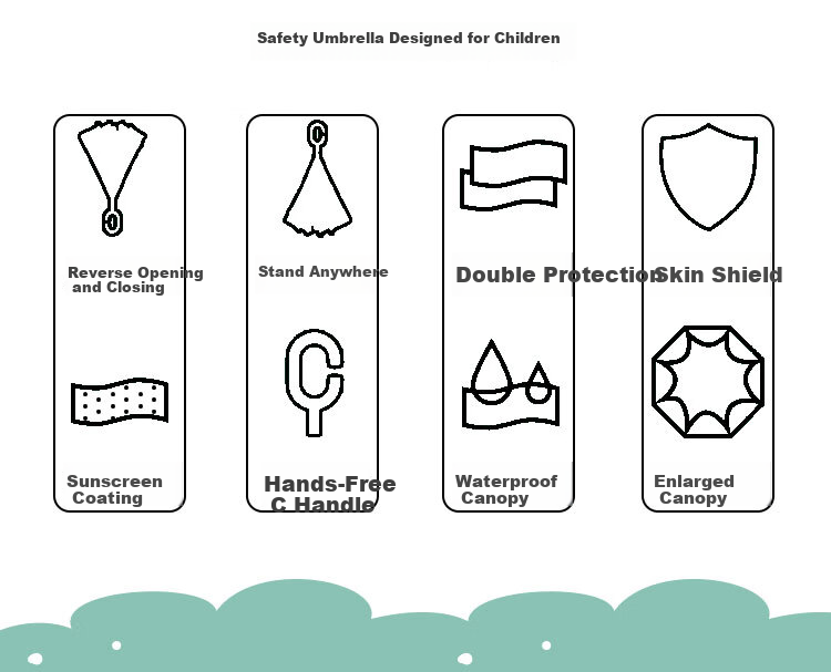 Qimaimai Children's Umbrella, Safety Reverse Umbrella, Sun Umbrella, Shade Umbrella, Sun Protection Umbrella, Kindergarten And Primary School Student Boy Small Umbrella 3