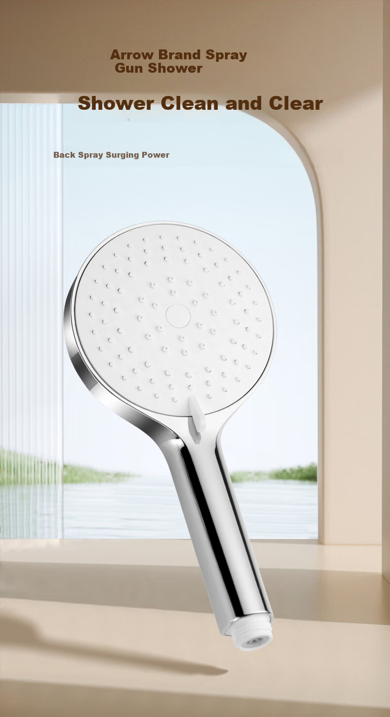 ARROW Shower Head, Elegant White Color, Multi-Functional Household High-Pressure Bathing Handheld Shower Head, Back Spray Handheld 2