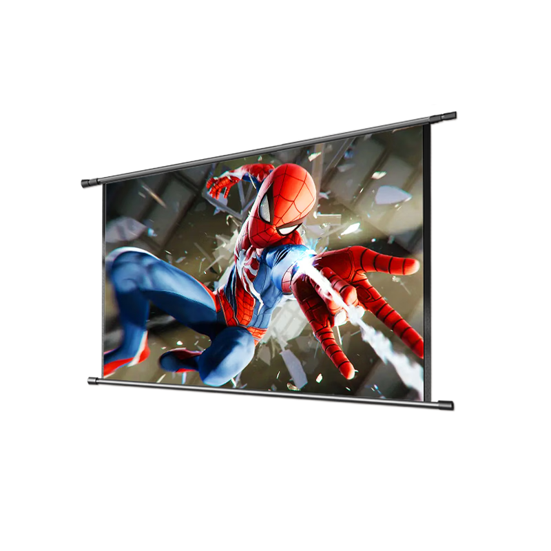 MEISHUO 100-Inch 16:9 White Glass Fiber Wall-Mounted Projection Screen Easy Installation Projector Screen [No Drilling Required] High-Definition Projector Screen Compatible with Xiaomi, XGIMI, Jmgo, Epso