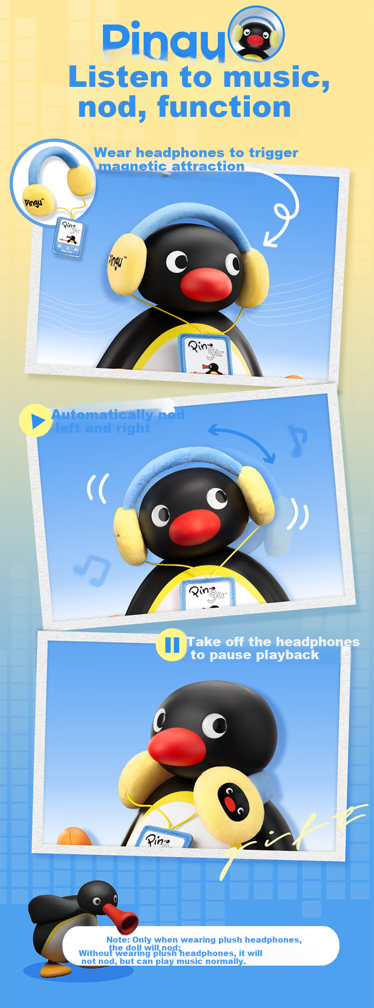 MARtube Pingu Penguin Rocking Speaker Bluetooth Desktop Speaker for Wedding, Housewarming, Small Outdoor High-Quality Premium Niche Gift for Girlfriends, Ladies, Boys, Birthday Present for Boyfriend 3
