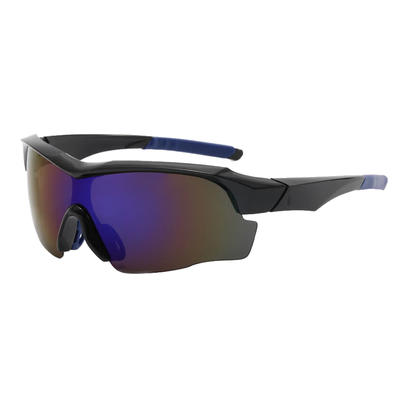 Baixiaoshe Outdoor Cycling Sunglasses [Black Frame Blue Film] 9189 Bicycle Windproof Glasses Sports Sunglasses for Back to School