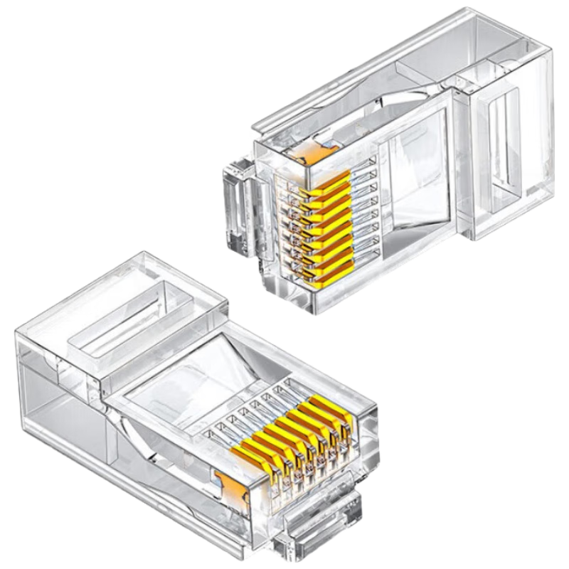 SAMZHE Cat6A UTP RJ45 Ethernet Connector 10Gbps Network Plug Gold-Plated Engineering Grade 100pcs 6A100SJT
