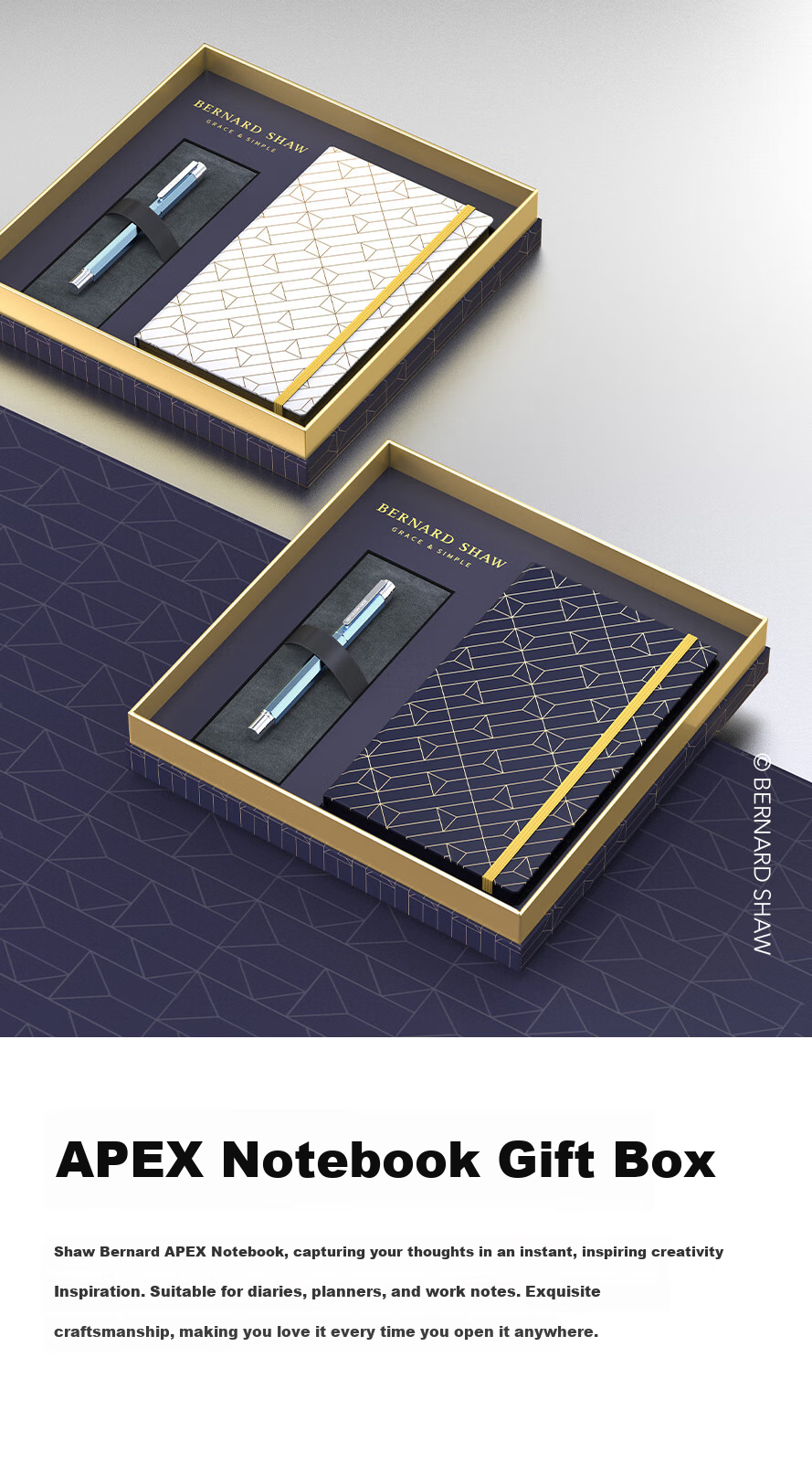 Bernard Shaw Mid-Autumn Festival And National Day Gift Ballpoint Pen, High-End Luxury [Sprite] Glacier Light Blue Ultimate Refill Gift Box Set, Premium Business Office Signing Pen Gift 14