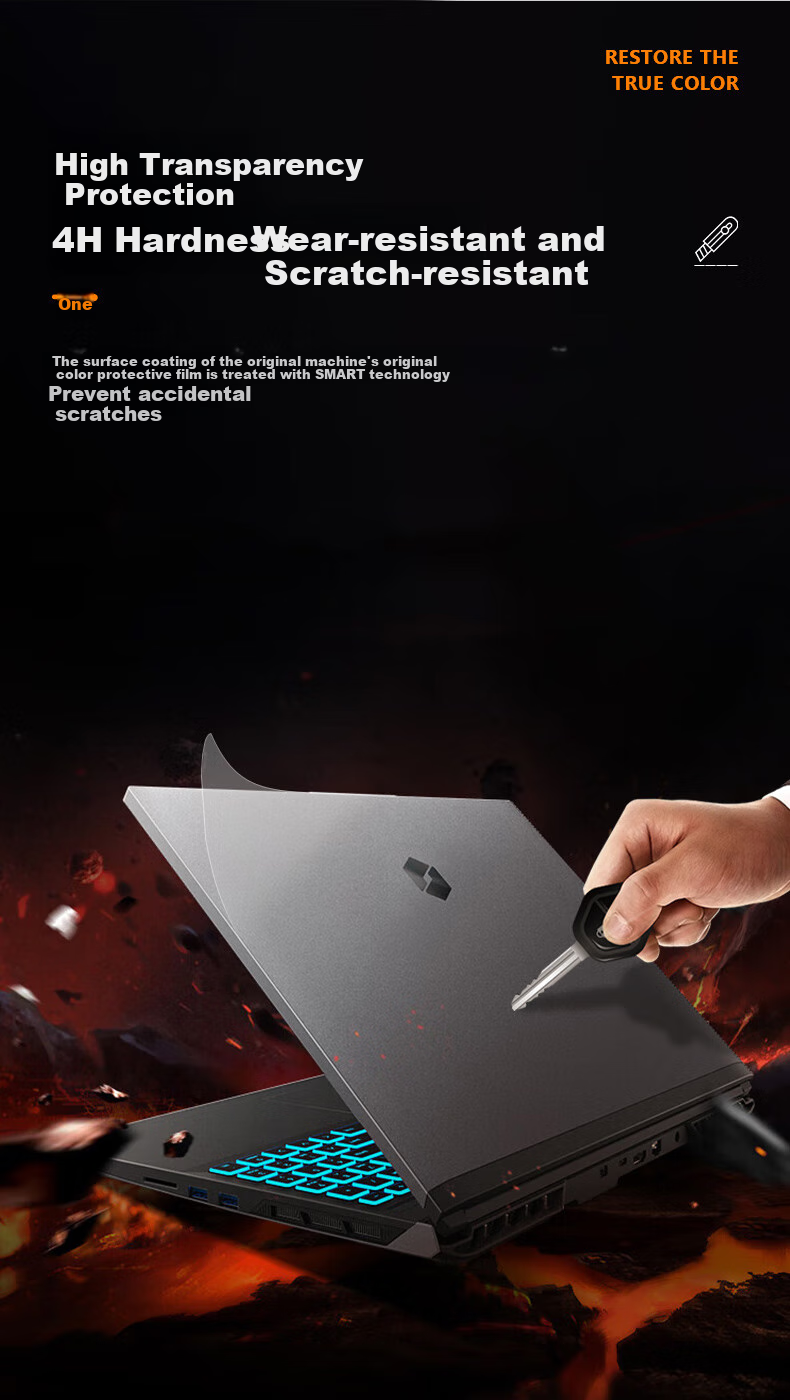 Jiasu Mechanical Revolution Aurora X/Jiaolong 16 Pro 2025 Trendy Edition Case Film, 16-Inch Gaming Laptop Full Set of Body Stickers, Frosted Transparent Case Protective Film 3