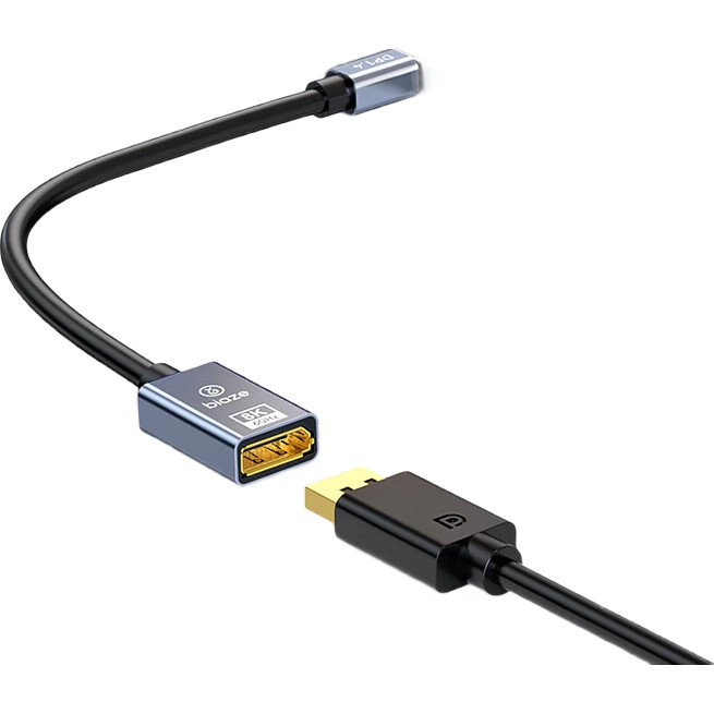 Кабель-адаптер BIAZE Mini DP на DP 1.4, 0.2 метра, 8K 60Hz, HDR, G-Sync/FreeSync, черный