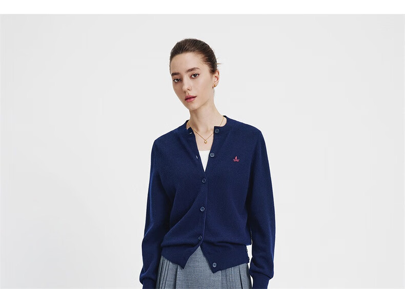 Navy Sail Italy Small Sailboat Women's Knitwear 100% Wool Cardigan Sweater Jacket 2334092021 Blue S 4