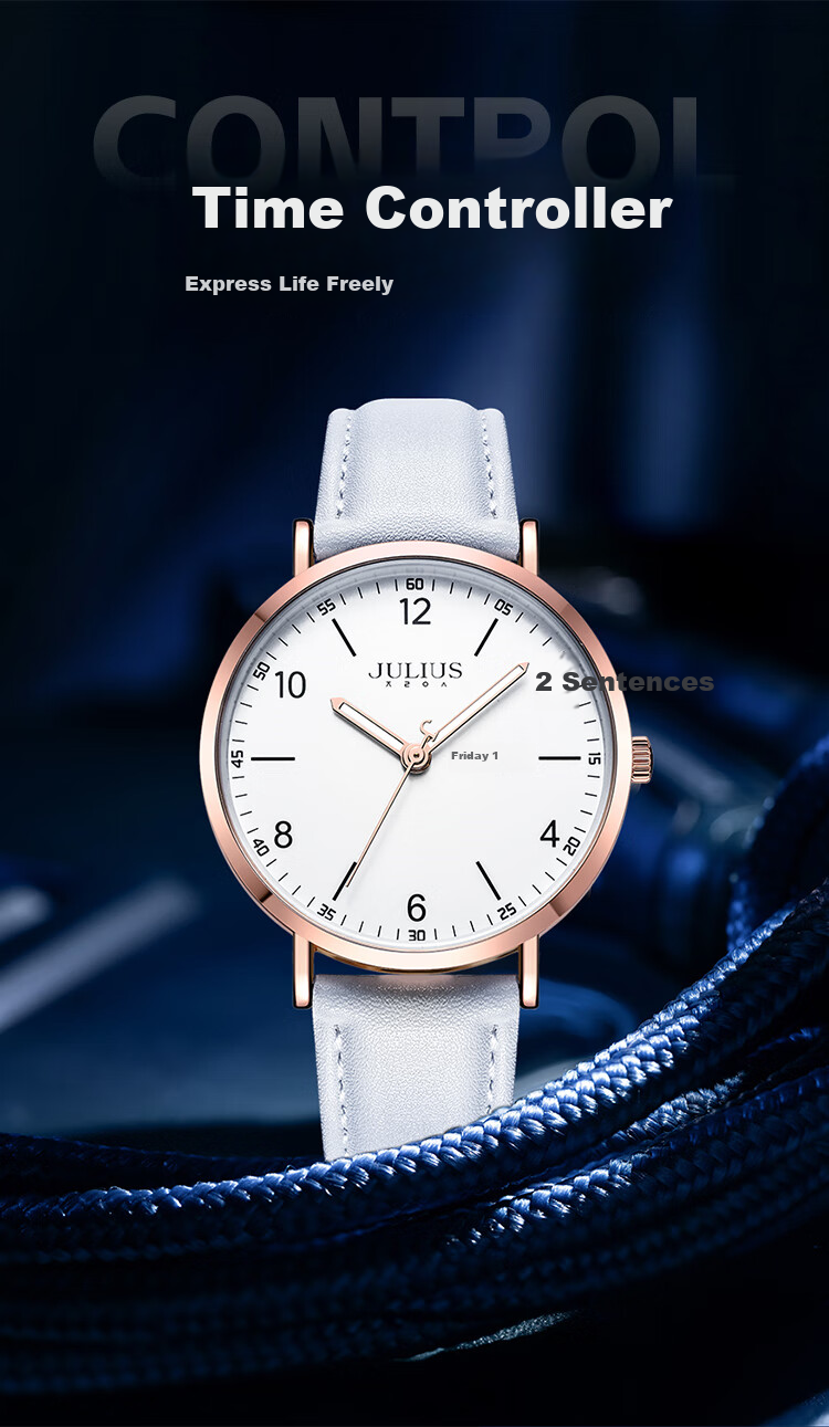 Julius Watch for Men, New Style, Suitable for Middle And High School Students, Exam Calendar, Quartz Men's Watch, White, JA-1516MB 1