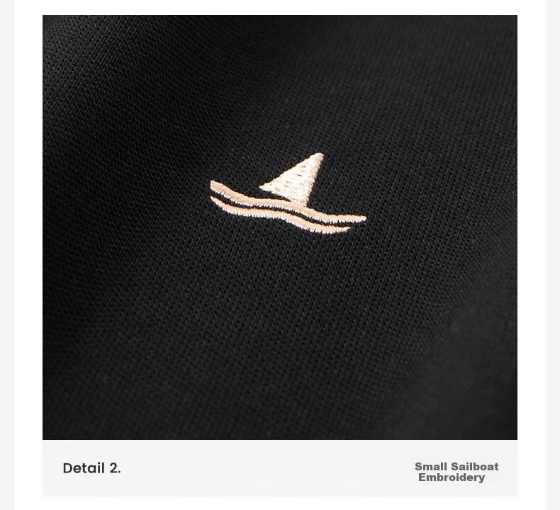 Navigare Small Sailboat Sports Casual Polo Shirt, Summer Style, Cool-Feeling Quick-Dry Commuter Short-Sleeve POLO Shirt, 1325525566 36