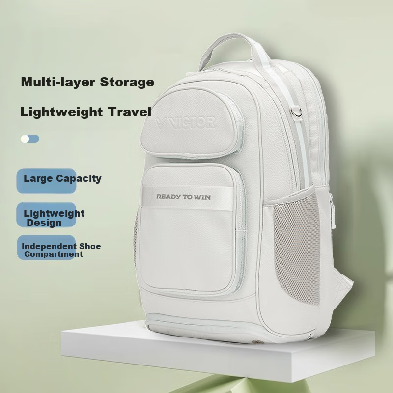 VICTOR Badminton Bag Backpack for Men And Women, College Student Equipment with Separate Shoe Compartment BR5028 Gray