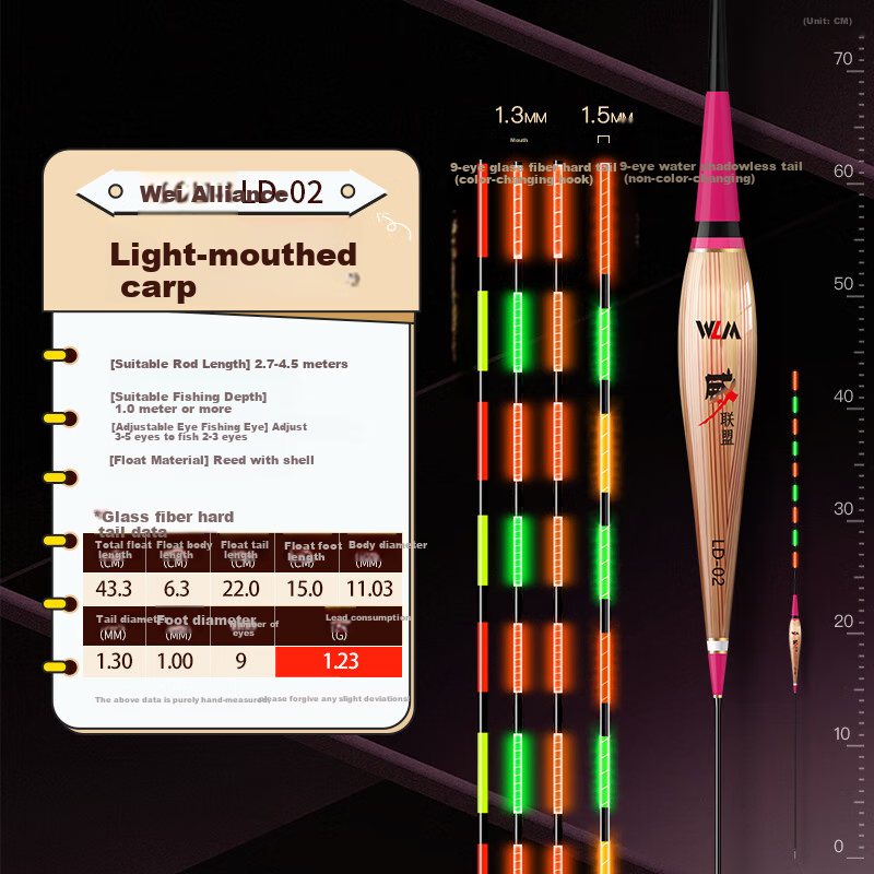 Weilianmeng, Weilianmeng, Reed Electronic Float LD01, Light-Mouthed Smooth-Mouthed Three-Color Water Invisible Night Fishing Float, Fishing Tackle 11
