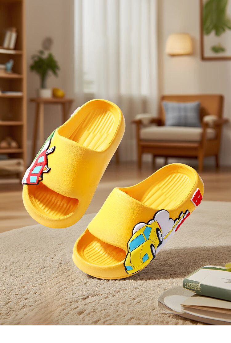 Transformers Children's Slippers for Boys, Summer Style, Non-Slip Soft-Soled Sandals for Toddlers And Older Kids, Yellow, Size 180 11