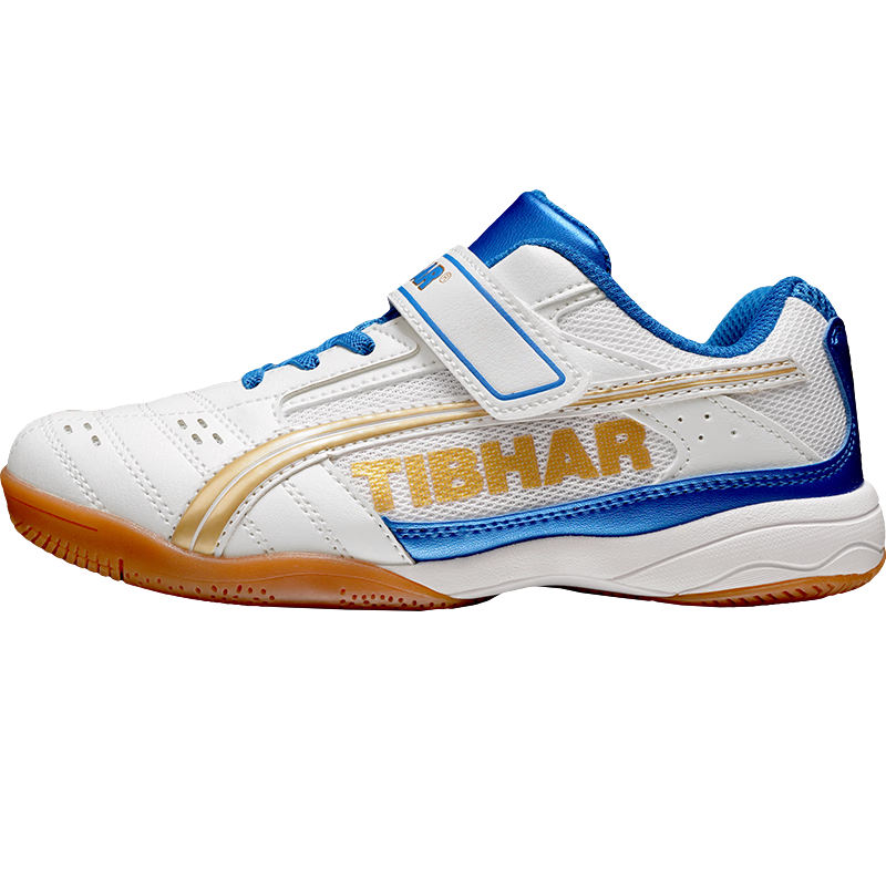 TIBHAR Kids Table Tennis Shoes Non-Slip Durable Training Breathable Rubber Sole Sports Shoes 01920 White Blue Size 37