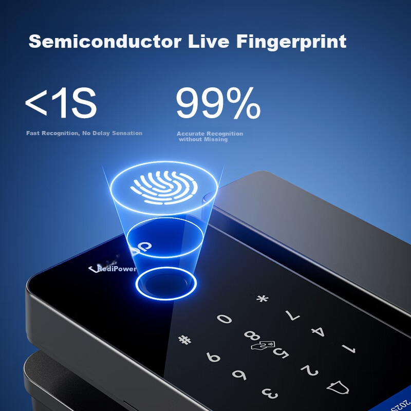 Deli Glass Door Lock Attendance Access Control All-In Smart Lock Fingerprint Password Lock Street-Friendly Rainproof Office Glass Door Anti-Theft Mini Program Management AL126