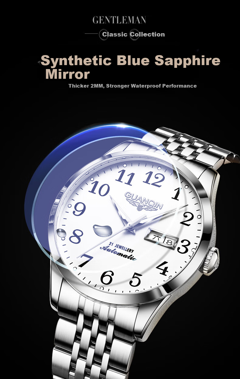 GUANQIN Digital Watch for Middle-Aged And Elderly Men, Mechanical Watch 2026 New Large Dial Waterproof Gift for Dad on Father's Day 12