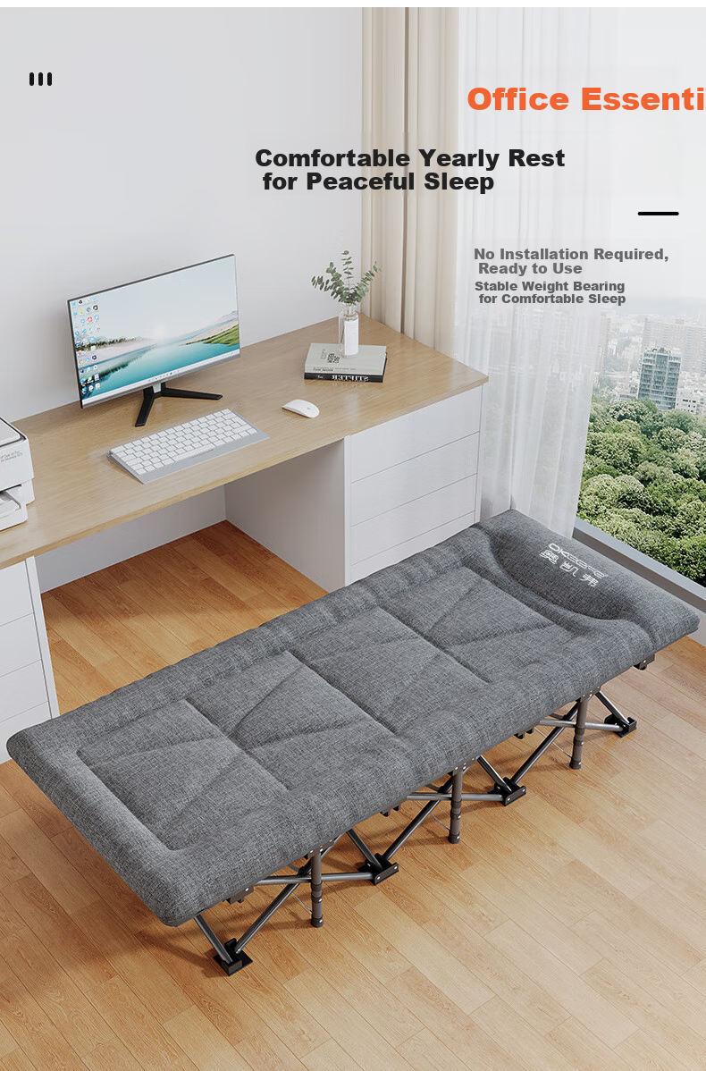 Okeefe Folding Bed, Single Bed, Office Nap Bed, Lounge Chair, Accompanying Care Simple Bed, Portable Camping Bed - 14 Feet 2
