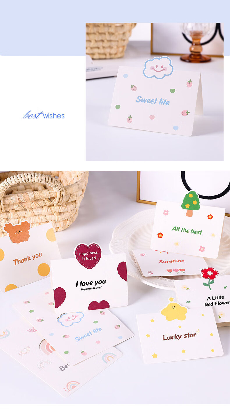 Shiluode Graduation Greeting Cards Cartoon Creative Inspirational Cards Birthday Gift Decoration Small Cards Flower Shop Baking Gift Cards 20 Pieces 3