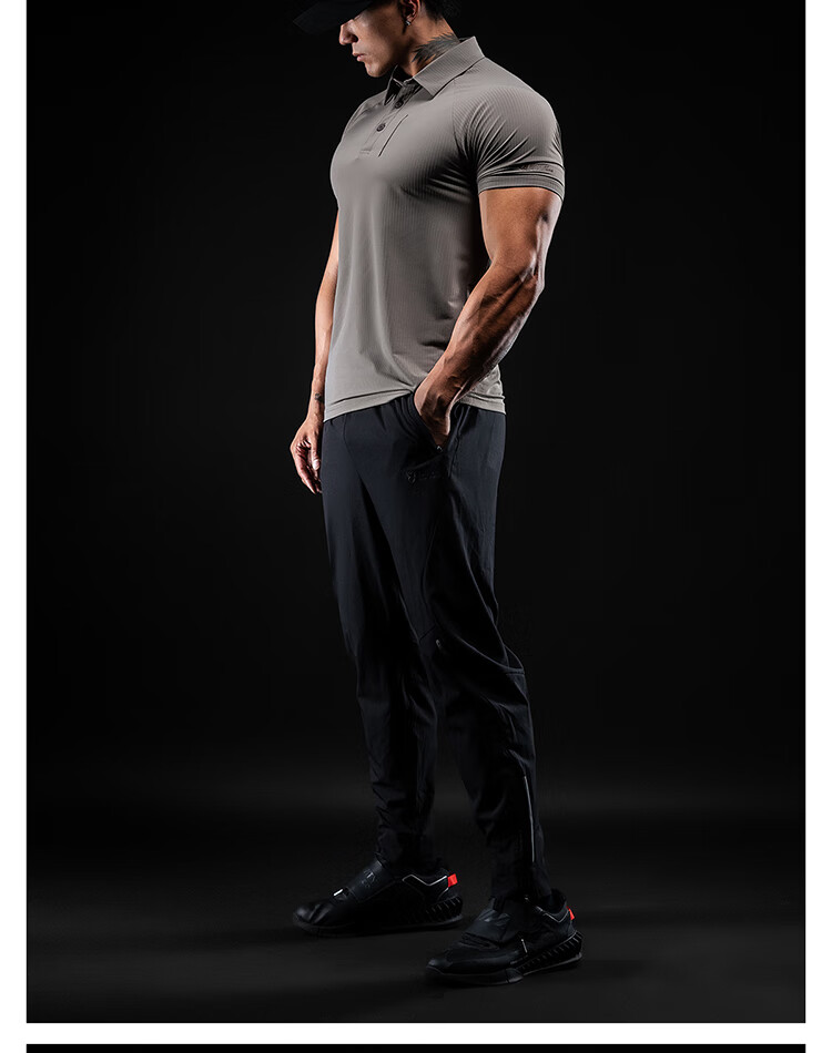 Monster Guardians Men's Sports Short Sleeve 3D Texture Trendy Moisture-Wicking Slim Fit Polo Shirt Brown Gray M 15