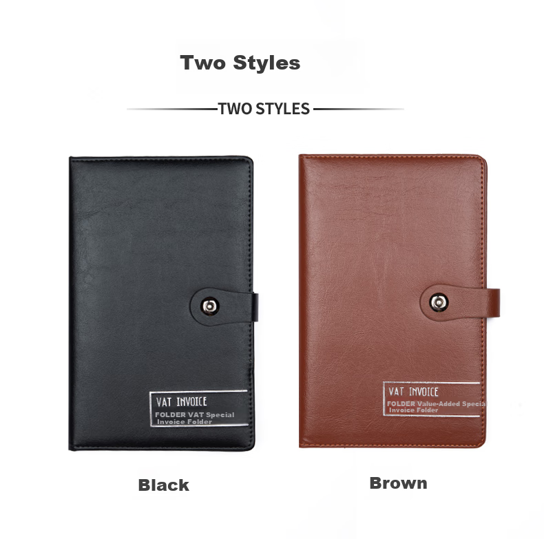 TRNFA TN-1600B Invoice Clip, Accounting And Cashier Bill Holder, Financial Supplies Leather Document Folder, 20 Bill Slots, Black 2