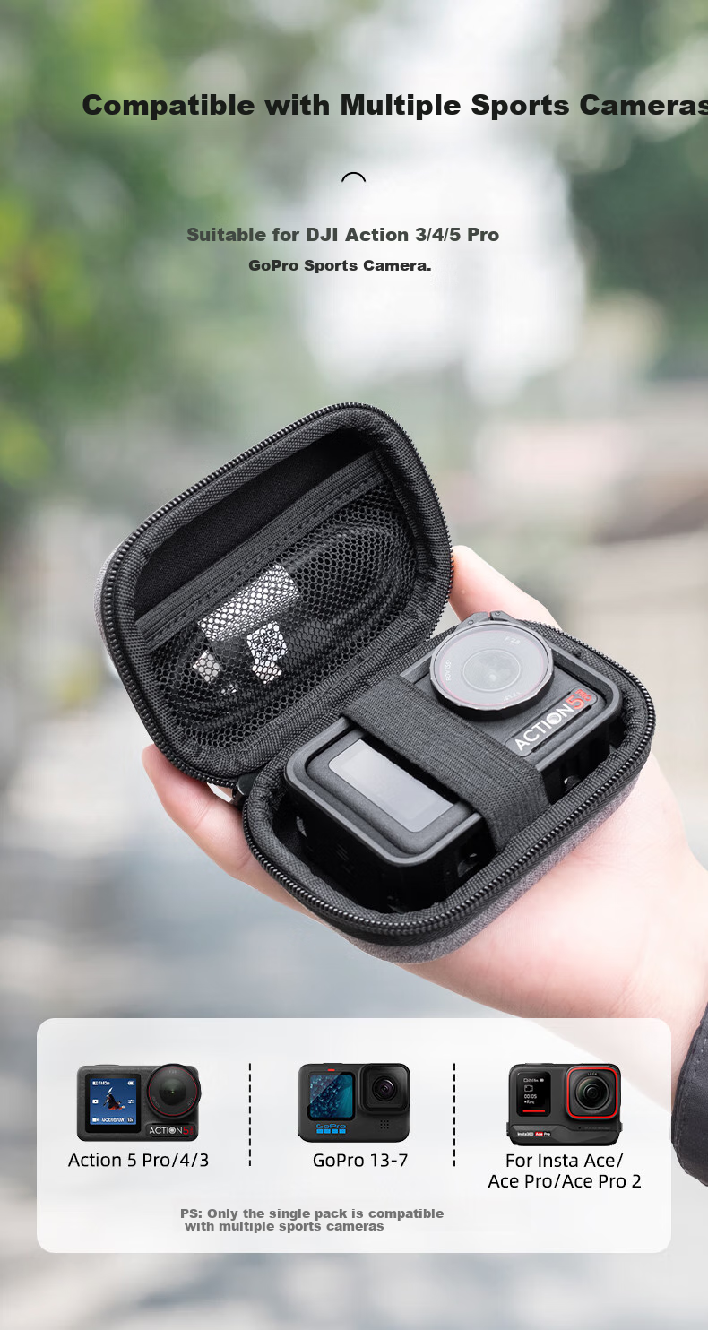REYGEAK Compatible with DJI Action 5 Pro/6 Storage Bag, Portable Osmo Nano Action 4/3 Action Camera Backpack, Shooting Kit, Hard Shell Protective Accessory Box, Shockproof 11