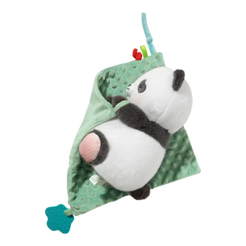 HuiLe Toys Newborn Gift Panda Plush Baby Comfort Blanket Teething Soothing Toy