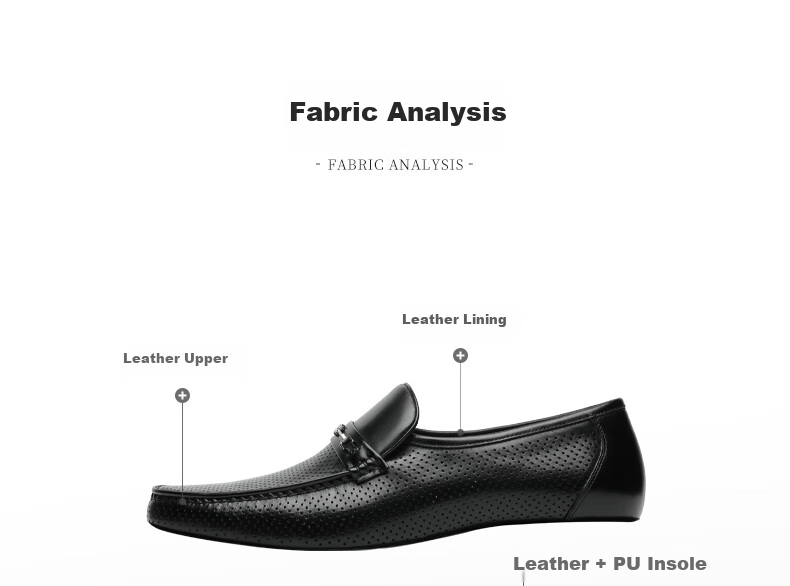 Goldlion Men's Shoes, Fashionable And Stylish Perforated Loafers, Comfortable Slip-On Business Casual Shoes, 57122018301A, Black, Size 42 18
