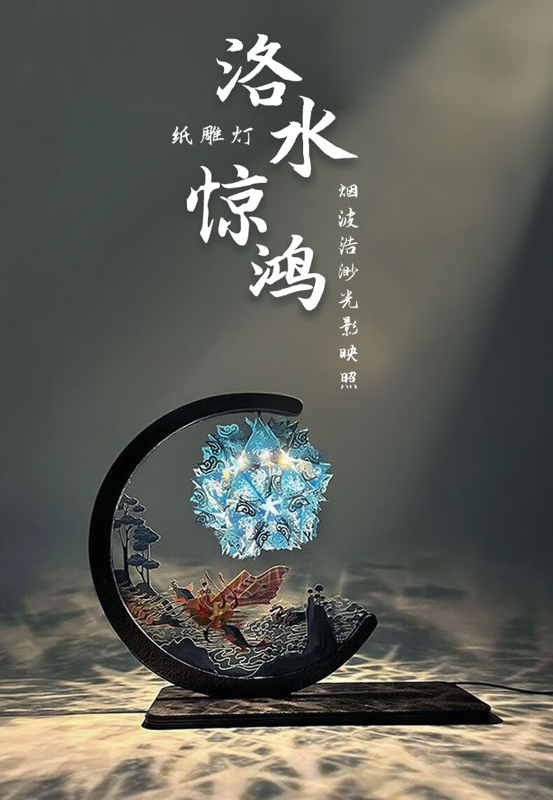 Fanpin Shiguang Paper Carving Night Light Bedroom Bedside Atmosphere Lamp Premium Birthday Gift for Girls and Boys Desktop Decoration 1
