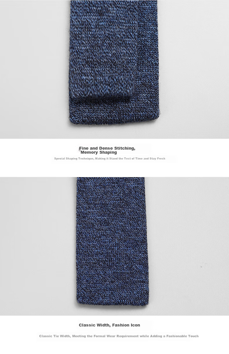 Goldlion Men's Korean-Style Knitted Wool Slim-Fit Casual Knitted Tie, Medium Blue-55, 000 7