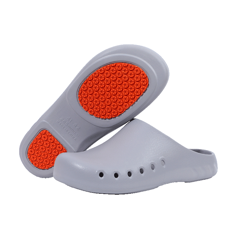 Grace Surgical Shoes Thick Sole Breathable Indoor Soft EVA Non-Slip Nurse Slippers Unisex Gray Size 45-46