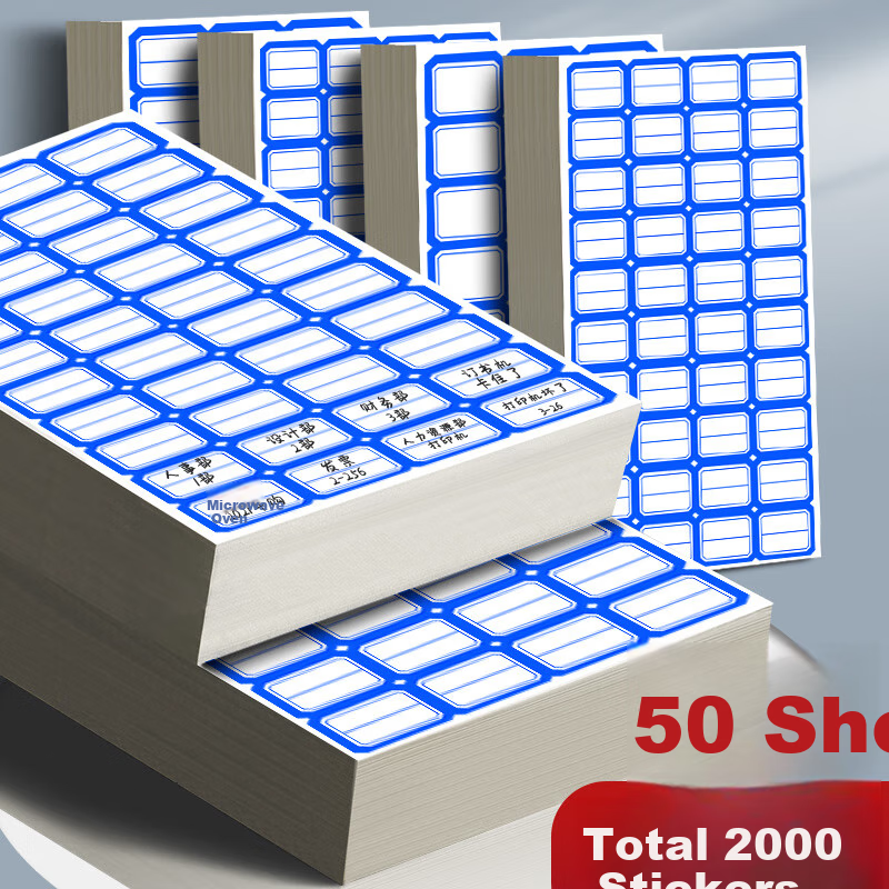 Jiaranheng 2000 Self-Adhesive Labels, 28*20MM, Easy to Peel Off, Name Stickers, Office Supplies, Bulk Discount, Wholesale, Blue, 38110