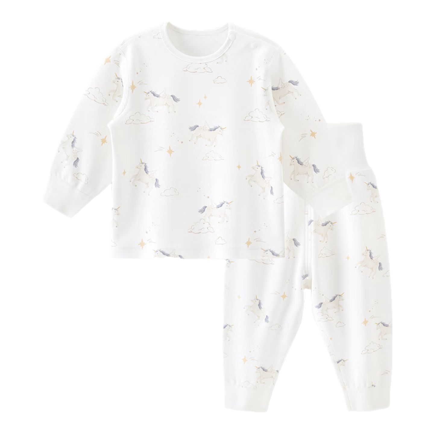 Guaiqi Bear Year of the Horse Baby Pure Cotton Underwear Set Spring and Autumn Homewear Infant Autumn Long Johns Two-Piece Set