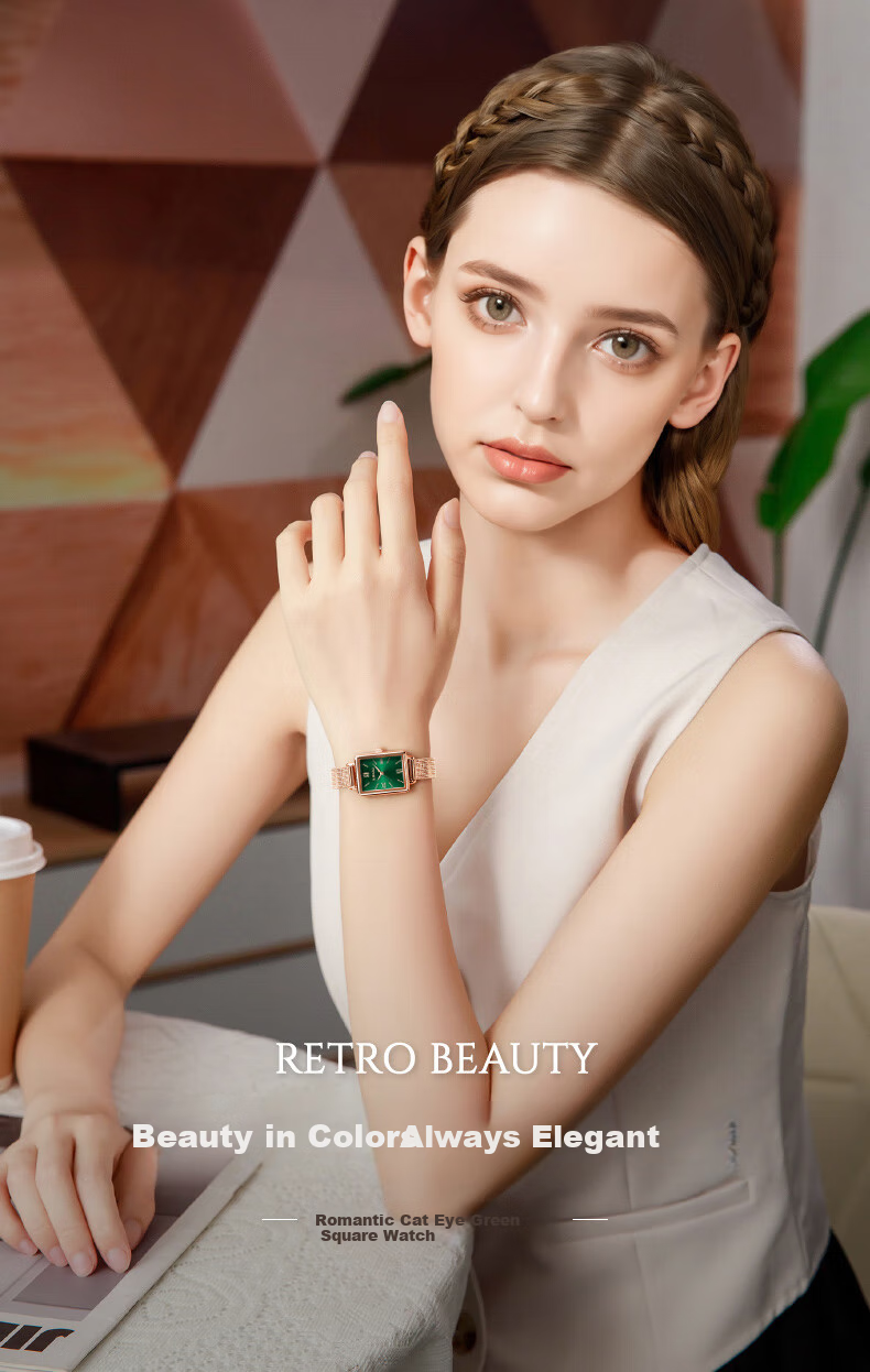 Babaoli Brand Small Green Watch Women's Wristwatch, Luxury Niche Ladies' Watch, New Style Top Ten Birthday Gift, Practical 1