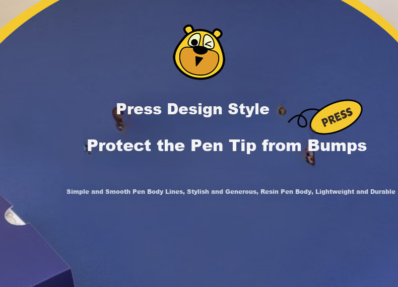 HERO Fountain Pen, Bear Collaboration Gift Box, Third-Grade Elementary School Students' Posture-Correcting Iridium Gold Calligraphy Ink Pen, 3176 Retractable Fountain Pen, Blue, EF Nib 6