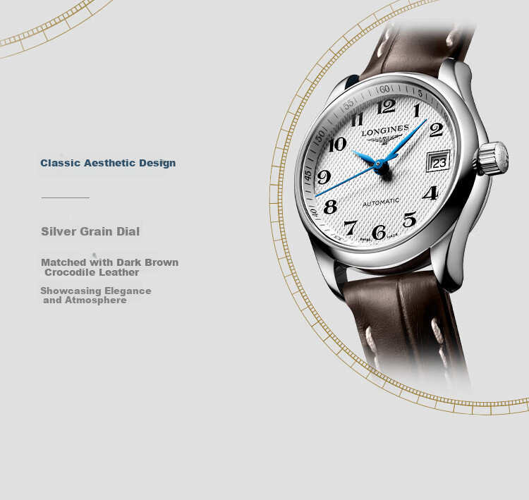 LONGINES Swiss Watch, Master Collection, Women's Leather Strap Mechanical Watch, L21284783 1