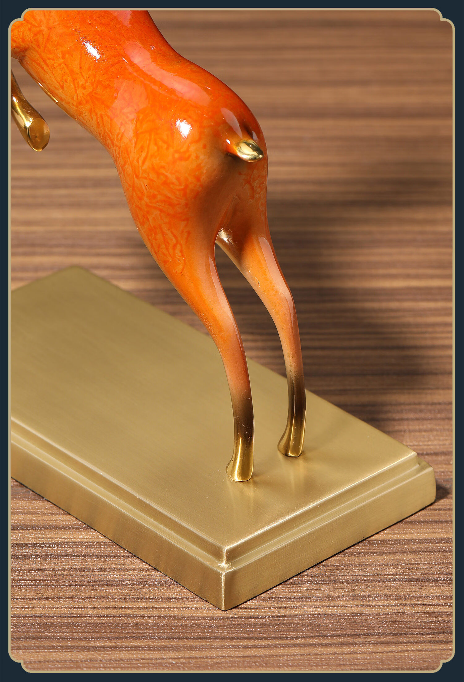 Daming Copper Craftsman Deer Long Rainbow Copper Deer Ornament Living Room Entrance Office Desktop High-End Gift Housewarming Moving Opening Present 3
