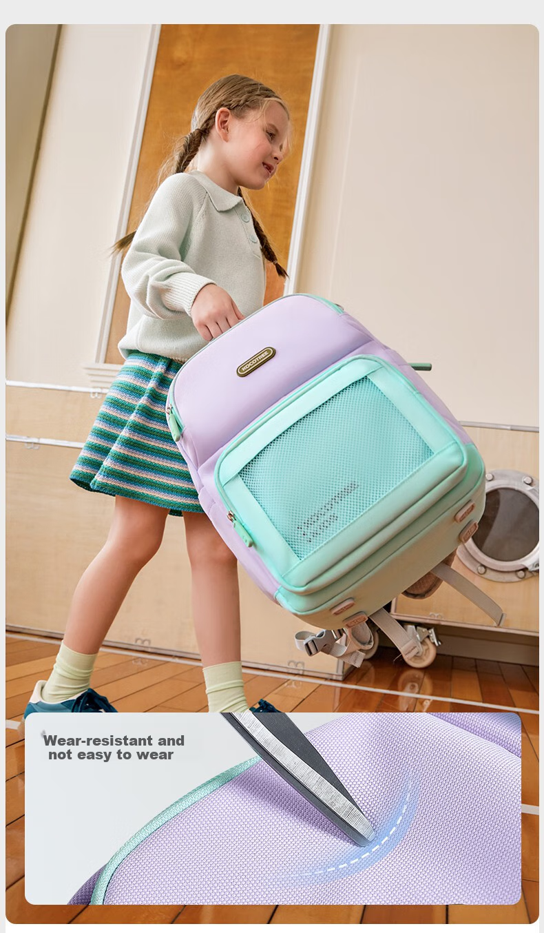 Kocotree Children's Backpack, Lightweight And Ergonomic, for Grades 3-6, Contrasting Colors, Suitable for Boys And Girls, Distant Mountain Purple, Size L 30