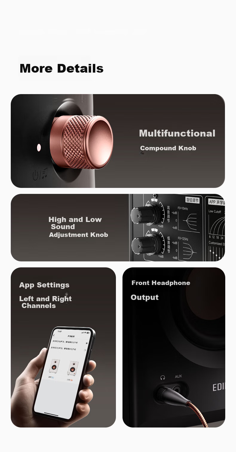 EDIFIER MR5BT Wireless Bluetooth Speaker 2.0, High-Fidelity HIFI Sound Quality, Computer And TV Speaker, Desktop Speaker, Black, Graduation Gift 14