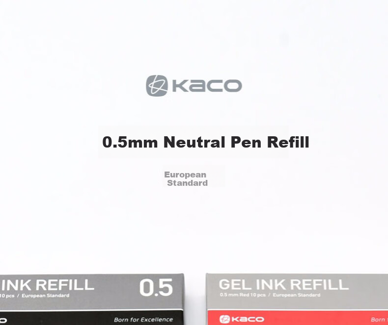 [Back to School Essential] KACO European Standard G2 Structural Retractable Gel Pen Refills, 0.5mm Black Bullet Tip, 10 Pieces/box, K1602 1