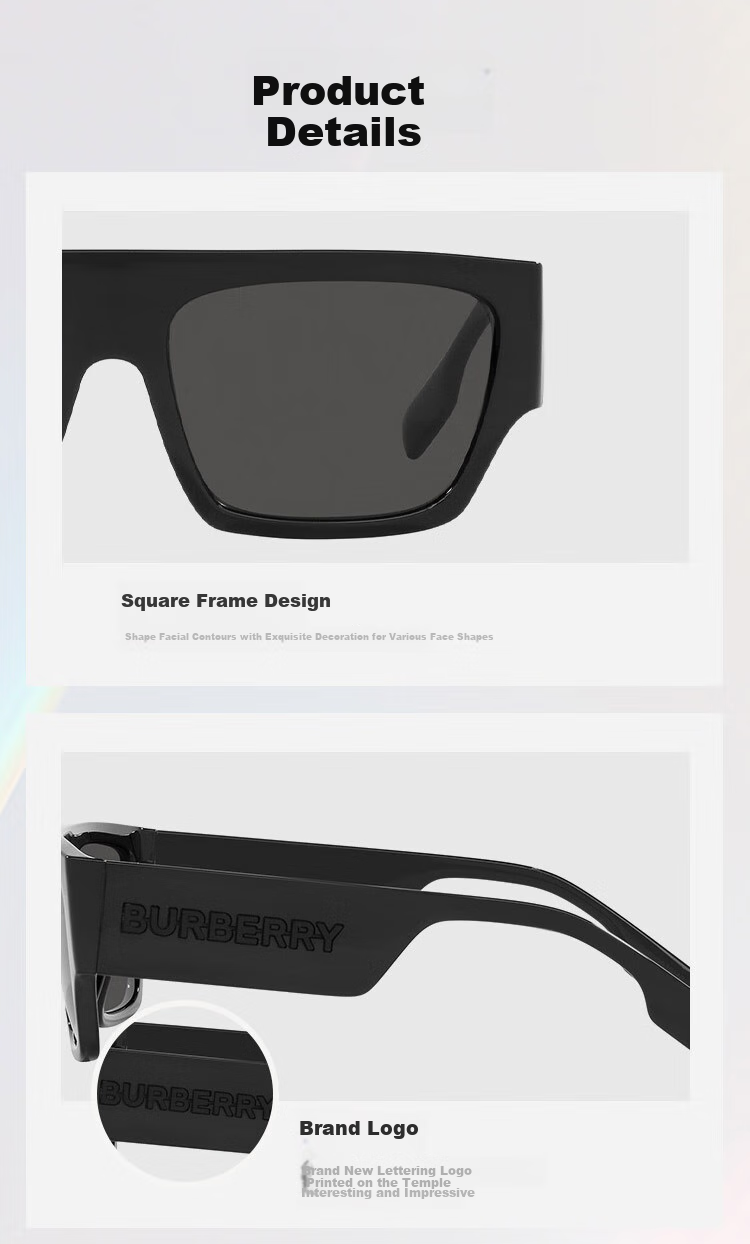 BURBERRY Sunglasses, Driving Sunglasses, Square Men's Modern Fashion Glasses, 0BE4397U, Authentic Product, Gift 3