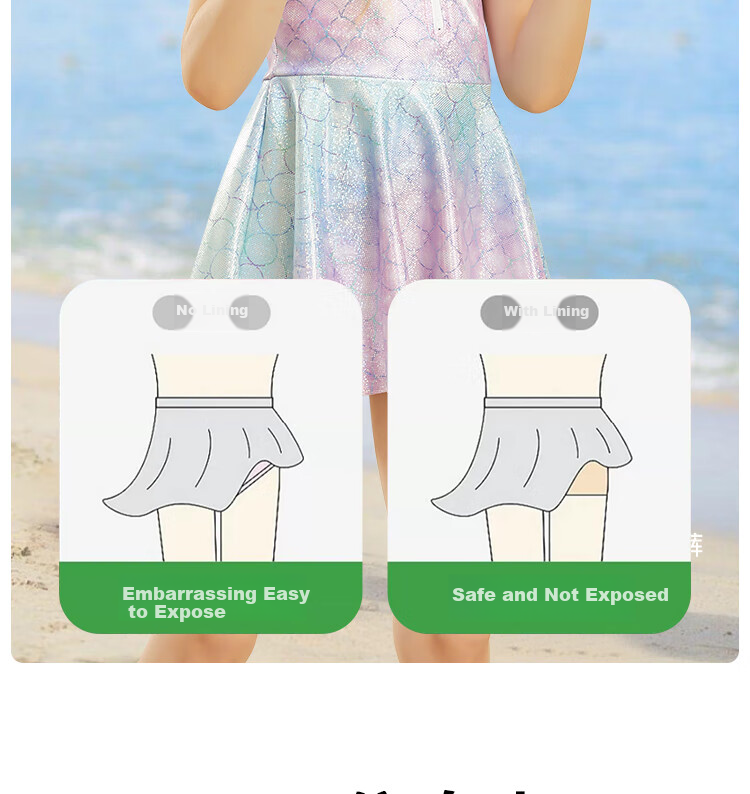PULASSI Children's One-Piece Swimsuit for Girls, Dress Style, Quick-Drying, Sports, Beginner Swimming Suit for Water Parks JD Self-Operated Flagship Store 12
