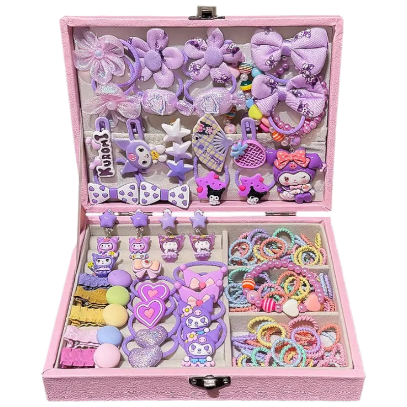 LEAIXIANG Kuromi Jewelry Box DIY Bracelet, Birthday Gift for Girls Aged 3-6, Children's Toy for Girls Aged 6-10