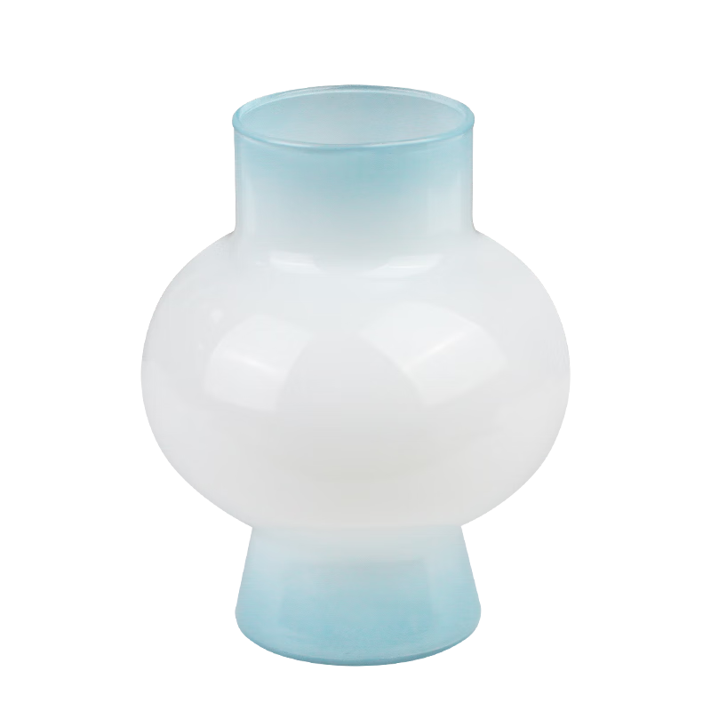 Qiju Yaji Nordic INS Fresh Style Glass Vase Artificial Flower Hydroponic Fresh Flower Home Decor Lantern Gradient Blue 30210