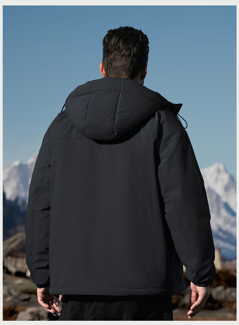 JEEP Men's Casual Thickened Warm Cotton Padded Jacket Winter 2025 New Graphene Windproof Cotton Coat 10