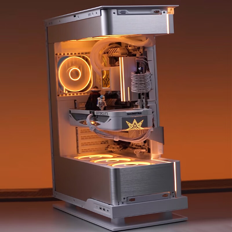 PHANTEKS EVOLV X2 Black Desktop Water-Cooled Computer Case with Panoramic View (20G Type-C, 360mm Radiator Support, Cable Management, Brushed Aluminum, 5090) 20