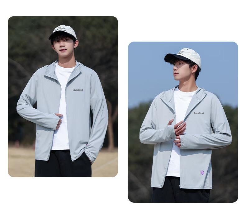 Huili Sun Protection Clothing for Men, Summer Ice Silk Sun Protection Garment for Men And Women, Lightweight Breathable Sunshade Clothing, Skin Coat Jacket, Gray, XL 8