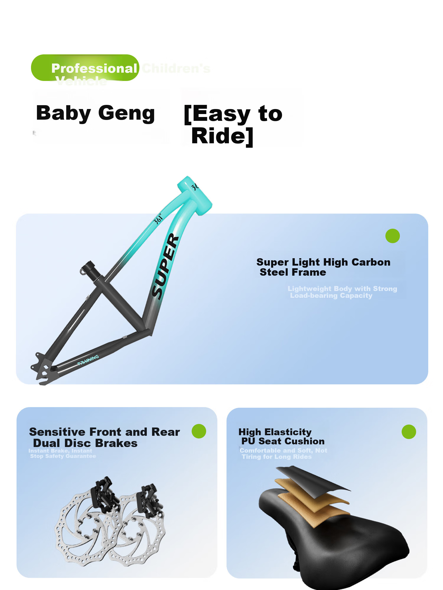 361° Children's Bicycle for Ages 6-10, Student Bike, Bicycle for Older Kids And Children, Mountain Bike 4