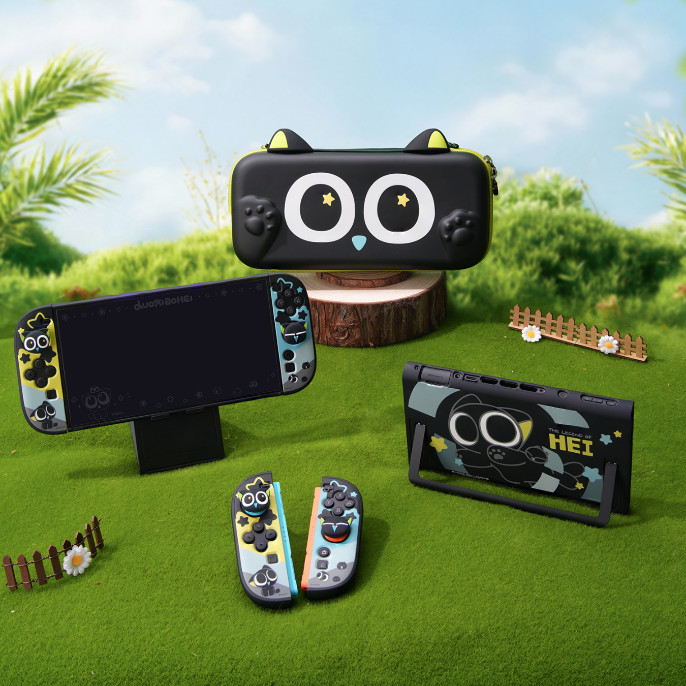 Защитный чехол Jixiang для Nintendo Switch 2, Luo Xiaohedi, съемный, полноразмерный, жесткий, ударопрочный, портативный, милый мультяшный дизайн, аксессуар для игровой консоли Switch 2