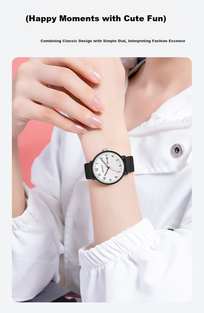 Disney Student Watch, Simple Waterproof Quartz Watch with Dual Calendar, for Middle And High School Students, Exam Watch MK-11809B 3